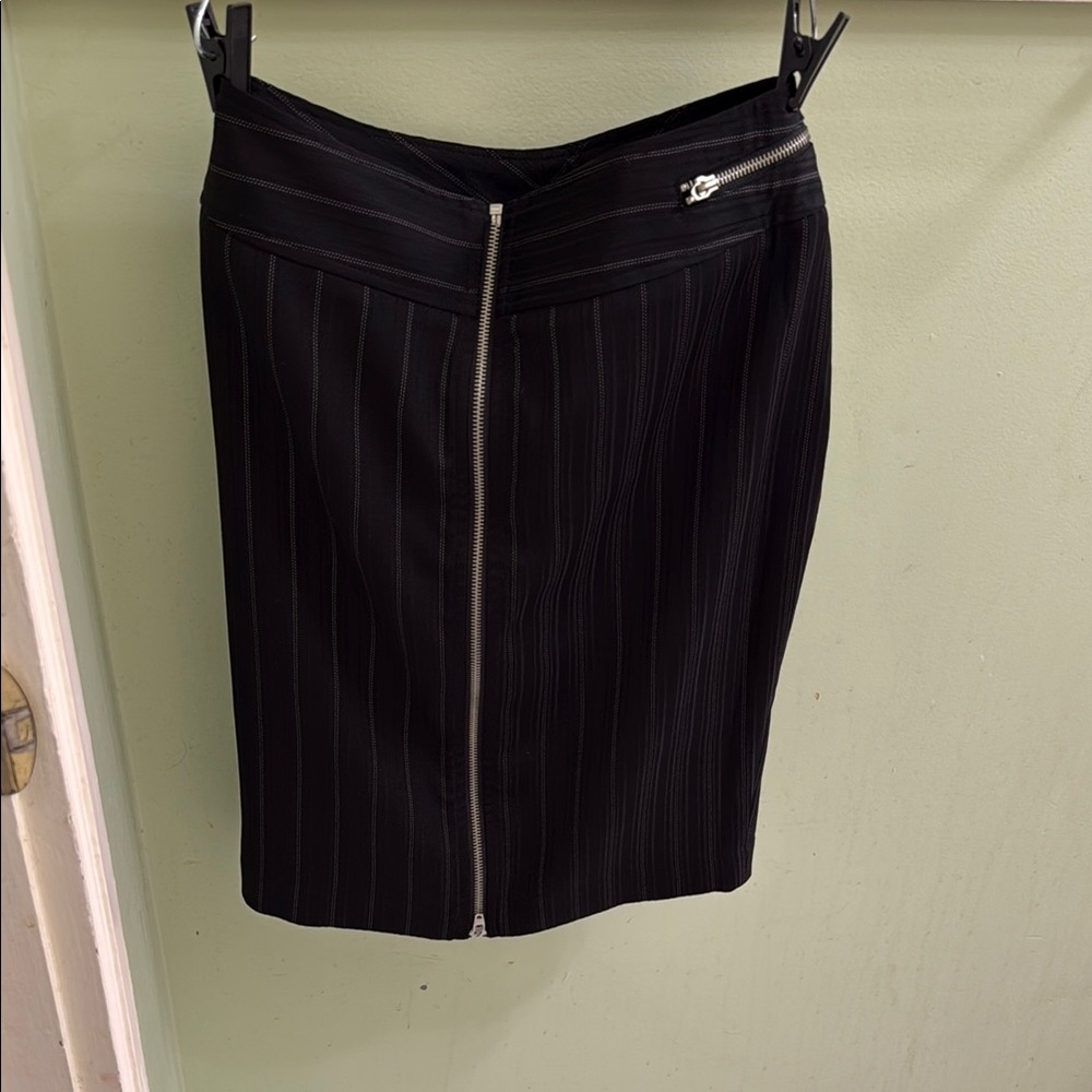 Arden B Black Pinstripe Pencil Skirt